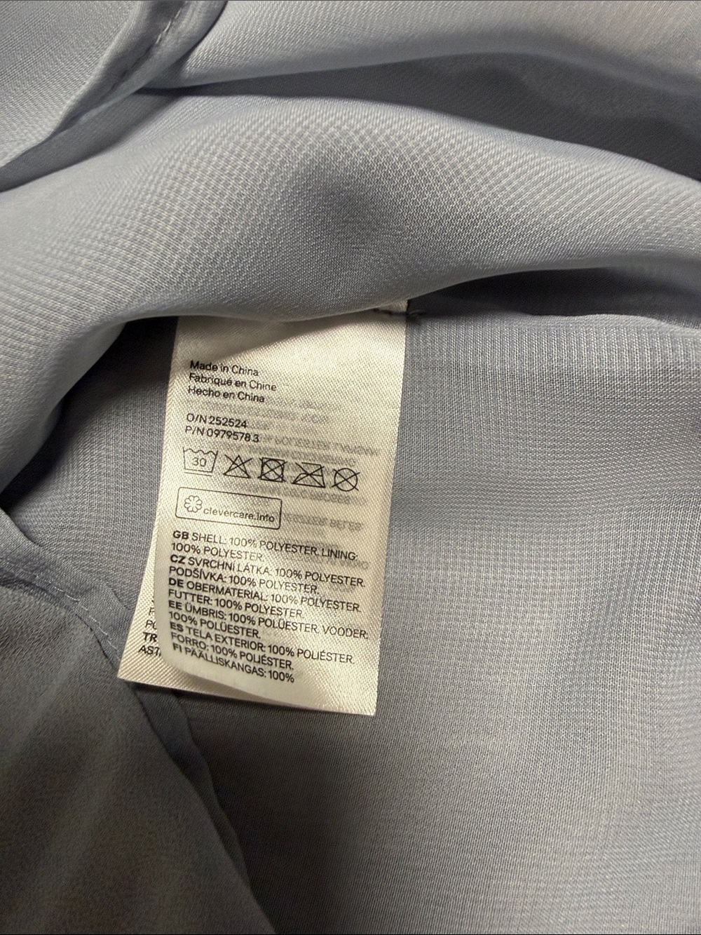 H&M Light Blue Pleated Hem Shift Dress Sleeveless Size M - Picture 5 of 10
